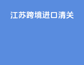 江苏跨境进口清关