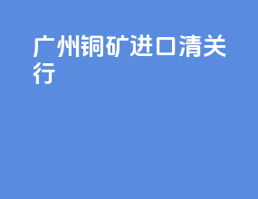 广州铜矿进口清关行