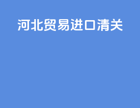 河北贸易进口清关