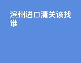 滨州进口清关该找谁