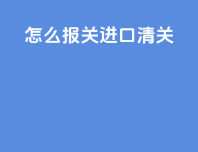 怎么报关进口清关