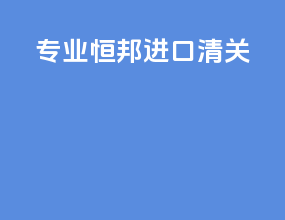 专业恒邦进口清关