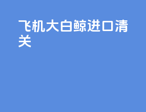 飞机大白鲸进口清关