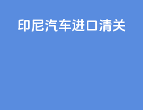印尼汽车进口清关
