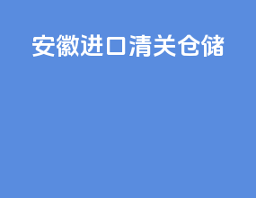 安徽进口清关仓储