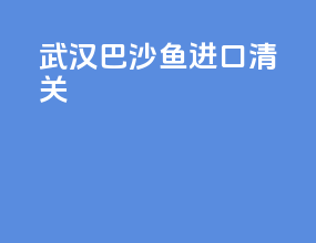 武汉巴沙鱼进口清关