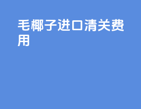 毛椰子进口清关费用