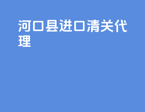河口县进口清关代理