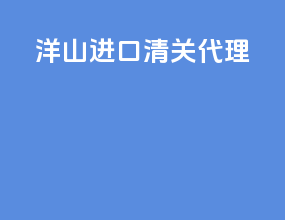 洋山进口清关代理