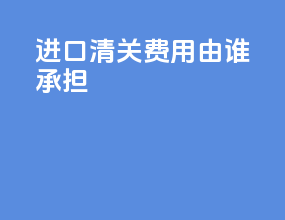 进口清关费用由谁承担