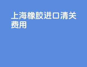 上海橡胶进口清关费用