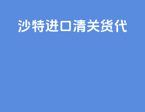 沙特进口清关货代