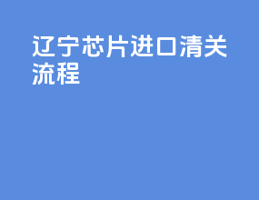 辽宁芯片进口清关流程