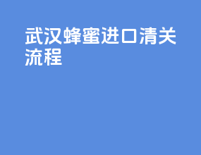 武汉蜂蜜进口清关流程