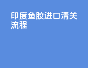 印度鱼胶进口清关流程