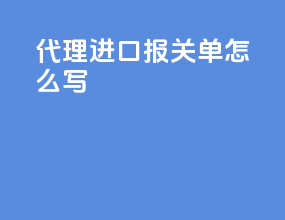 代理进口报关单怎么写