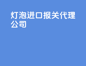 灯泡进口报关代理公司