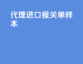 代理进口报关单样本