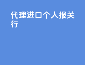 代理进口个人报关行