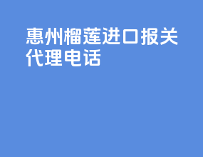 惠州榴莲进口报关代理电话