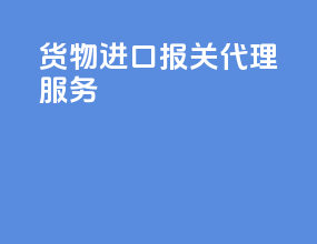 货物进口报关代理服务