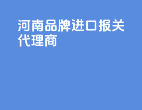 河南品牌进口报关代理商