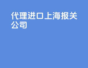 代理进口上海报关公司