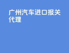 广州汽车进口报关代理