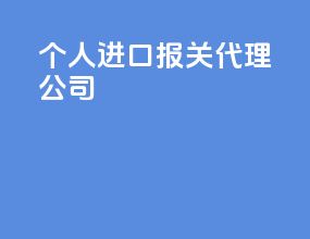 个人进口报关代理公司