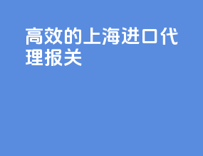 高效的上海进口代理报关