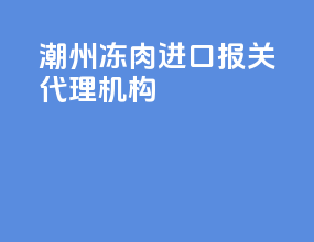 潮州冻肉进口报关代理机构