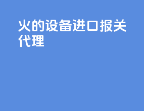火的设备进口报关代理