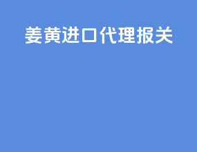 姜黄进口代理报关