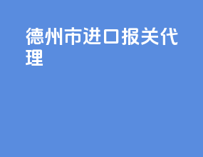 德州市进口报关代理