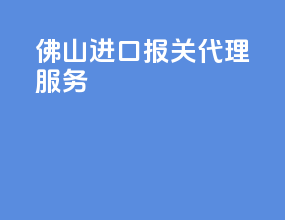 佛山进口报关代理服务