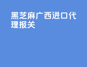 黑芝麻广西进口代理报关