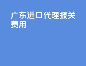 广东进口代理报关费用