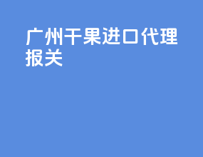 广州干果进口代理报关
