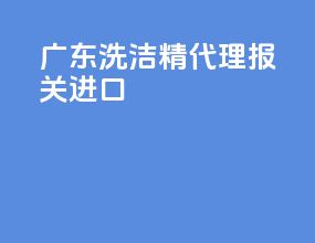 广东洗洁精代理报关进口