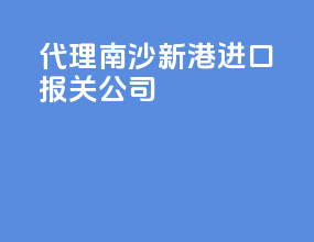 代理南沙新港进口报关公司