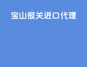 宝山报关进口代理