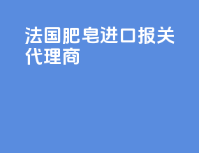 法国肥皂进口报关代理商