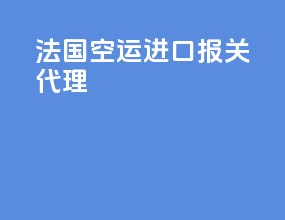 法国空运进口报关代理