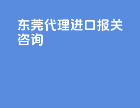 东莞代理进口报关咨询