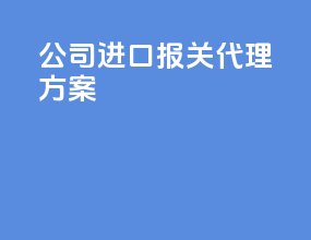 公司进口报关代理方案