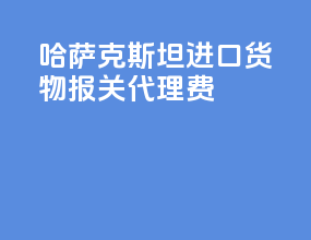 哈萨克斯坦进口货物报关代理费