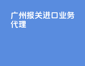 广州报关进口业务代理