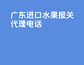 广东进口水果报关代理电话