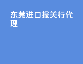 东莞进口报关行代理