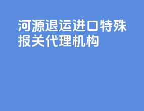河源退运进口特殊报关代理机构